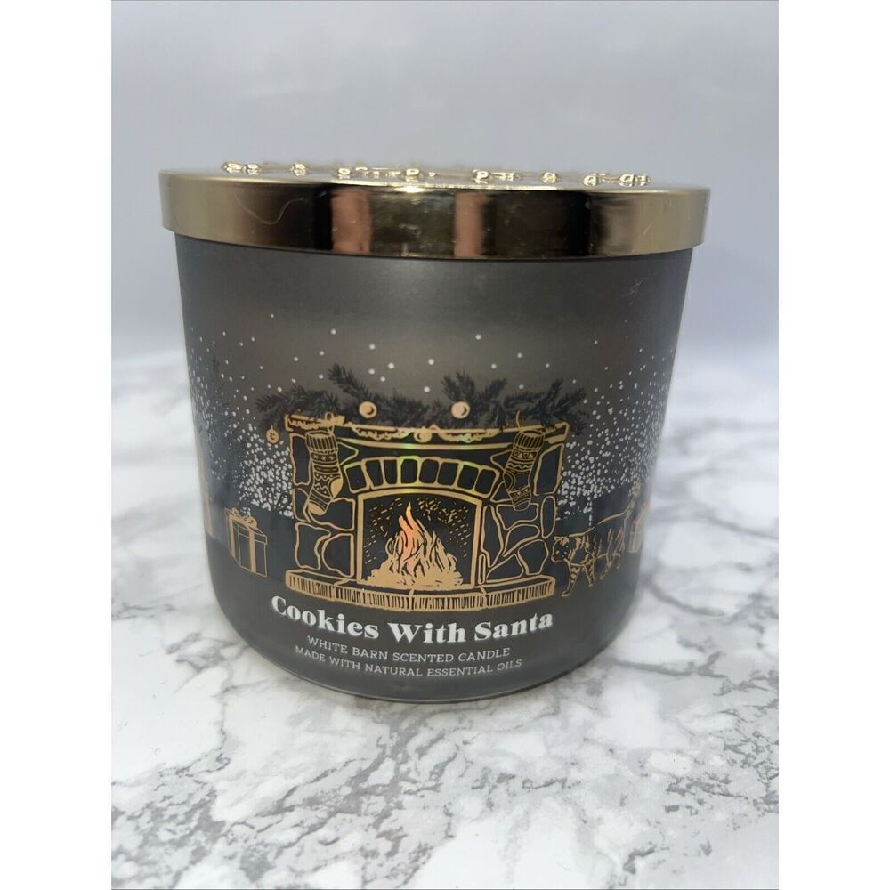BATH & BODY WORKS Cookies With Santa LUMINARY 3-Wick Candle 45 Hour-NEW!
